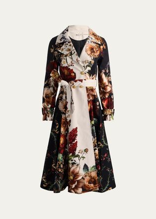 Alice & Olivia Ellie Belted Godet Trench Coat
