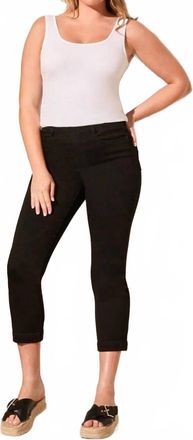 Tribal Audrey Pull-On Crop Jean 26 In Just Black