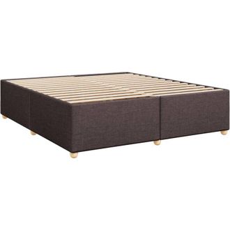 vidaXL Cama Sin Colch&oacute;n Tela Marr&oacute;n Oscuro 200x200 Cm Vidaxl
