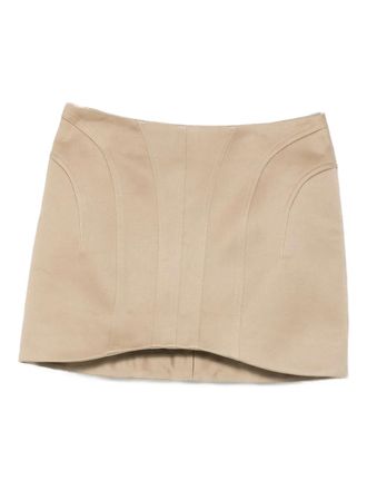 MUGLER seamed panelled skirt - Neutrals