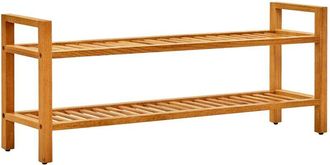 vidaXL Vidaxl - Zapatero con 2 estantes madera de roble maciza 100x27x40 cm
