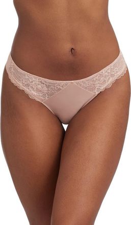 Skarlett Blue Minx Lace Thong in Cashmere/blush at Nordstrom, Size X-Small