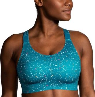 Brooks Womens Dare Racerback Run Bra 2.0 In Lagoon Speckle