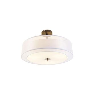 QAZQA Modern Ceiling Light White 50 cm 3-Light - Drum Duo