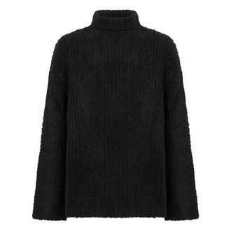 Maison Margiela Getextureerde gebreide coltrui - Dames - Truien - Zwart - Maat: M Wol