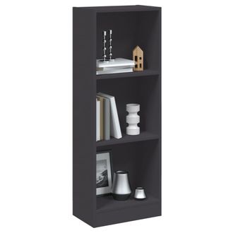 vidaXL Estanter&iacute;a De 3 Niveles Madera Ingenier&iacute;a Gris 40x24x109 Cm Vidaxl