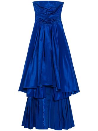 Saiid Kobeisy strapless taffeta dress - Blue