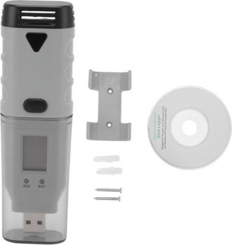 Infinite Registrador De Datos Usb Para Temperatura Y Humedad, Ip66, Carcasa De Abs, Higr&oacute;metro/term&oacute;metro Port&aacute;til, 2 Canales, Disparo Directo