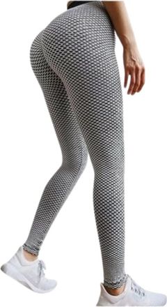 Generic Womens Honeycomb Waffle Leggings Butt Lift High Waisted Chic Sport Tummy Control Workout Gym Yoga Stretchy Pants (UK, Alpha, XXL, Regular, Regular, Gr