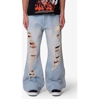 mnml Distressed Kick Flare Jeans in Blue at Nordstrom, Size 34