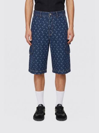 Marine Serre Bermuda in denim con stampa monogram