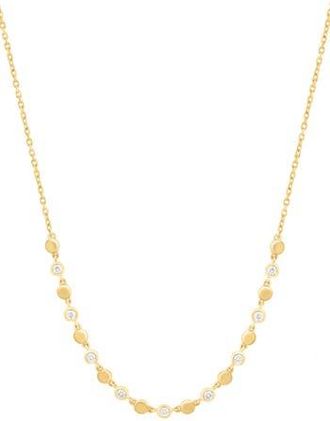 Effy 14K Gold Plated Sterling Silver Diamond Frontal Necklace at Nordstrom Rack, Size 18