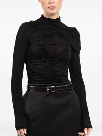 Magda Butrym draped ruched top - women - Cupro/Elastane - 32 - Black