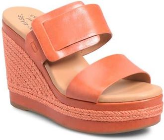 Kork-ease Raya Espadrille Platform Wedge Slide Sandal in Orange Full Grain at Nordstrom, Size 10