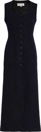 Liberowe Avery Shimmer Tweed Midi Dress - Navy - S (UK8-10 / S)