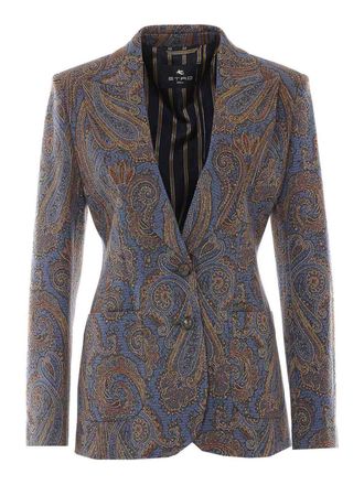 Etro multicolor single breasted jacket