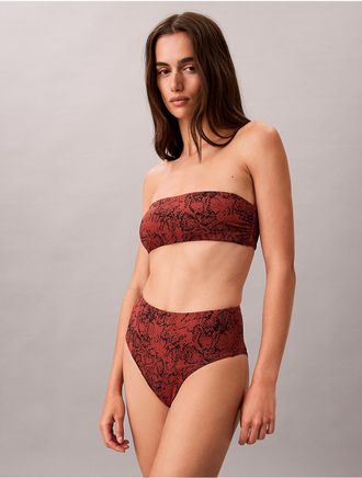 Calvin Klein Womens Essentials Swim Bandeau - Red - XS