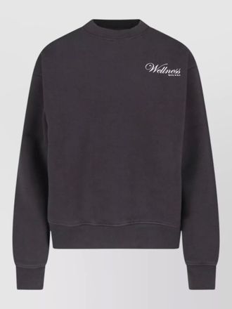 Sporty & Rich crew neck sweatshirt ribbed cuffs hem