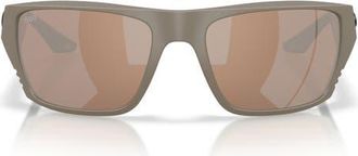 Costa Finlet 59mm Polarized Rectangular Sunglasses in Sand /Copper Silver 580G at Nordstrom