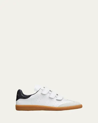 Isabel Marant Beth Perforated Leather Grip-Strap Sneakers