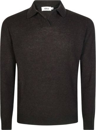 Altea Polo Manica Lunga IN Misto Cashmere E Lana Merino - - Tops - Uomo - Marrone - M
