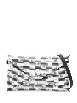 Moreau geometric-pattern clutch bag - White