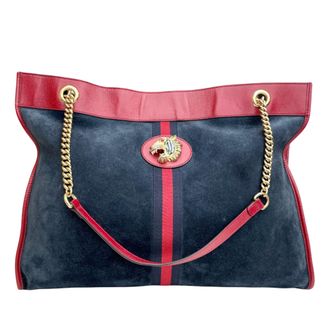 Gucci Tweedekans Grote Web Suede Rajah Tote