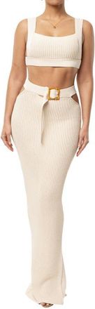 JLUXLABEL Nikole Crop Top & Skirt in Ivory at Nordstrom, Size X-Large