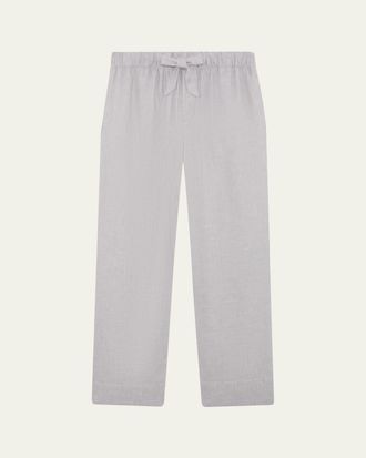 Frescobol Carioca Mens Oscar Linen & Cotton Drawstring Trousers
