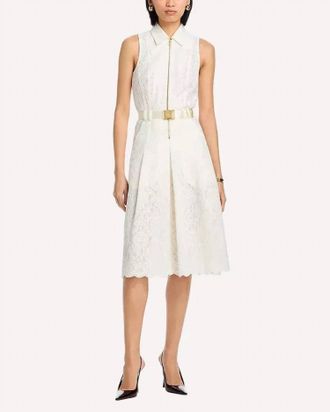 L'agence Kylo Poplin Shirt Midi Dress In White