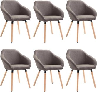 vidaXL Sillas De Comedor 6 Unidades De Tela Gris Taupe Vidaxl