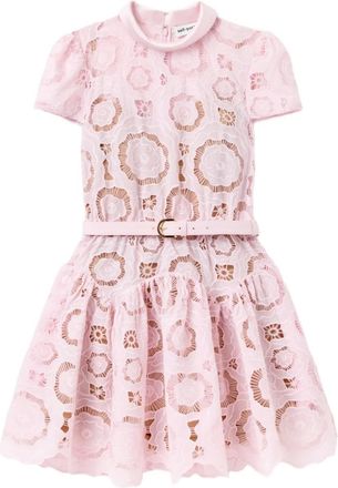 Self Portrait Mini-jurk met bloemenkant - Roze