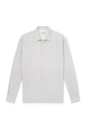 Officine G&eacute;n&eacute;rale Gad Striped Lyocell-Blend Shirt