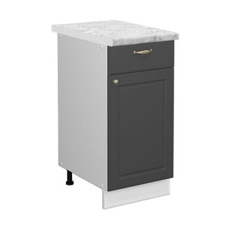 Vicco Mueble Bajo De Cocina Fame-line, Antracita-oro, 40 Cm, Et M&aacute;rmol, Vicco