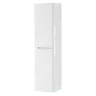 Clifton GlossWall Hung 2 Door Tall Storage Unit 35cm Wide x 33cm Deep in White | Size: 35 cm Wide x 33 cm Deep