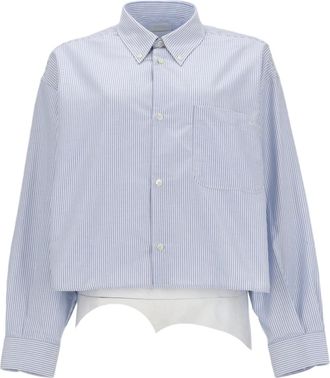 A.P.C. Sophia Cropped Pinstripe Organic Cotton Shirt