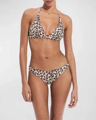 Vilebrequin Turtles Leopard Jersey Bikini Top