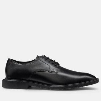 HUGO BOSS Mens Hugo Gryff Leather Derby Shoes in Black
