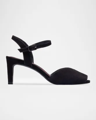 Bernardo 65mm Hartley Suede Ankle-Strap Sandals