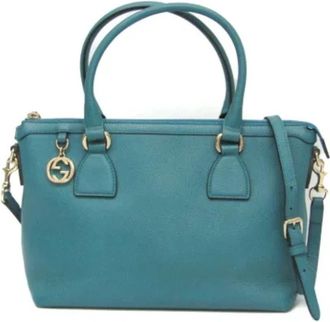 Gucci Pre-owned Leather gucci-bags - Dames - Vintage Handtas - Blauw - ONE Size - Leer - Vintage