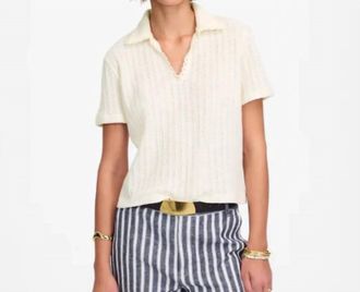 Madewell Crochet Knit Polo Sweater In Ivory