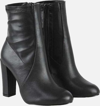 XY London Womens XY London Womens/Ladies Margot Tassel Side Zip High Block Heel Ankle Boots - Black - Size: 7