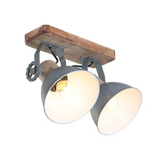 Steinhauer Mexlite - Foco - Gearwood - Gris - Metal Madera De Caucho - Foco