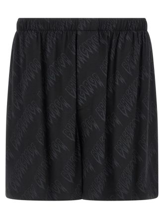 Balenciaga Black Viscose Bermuda Mens Shorts