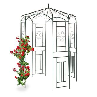Relaxdays Relaxdays Cenador De Jard&iacute;n, Soporte Para Trepadoras, Metal, 250x160x160 Cm, Verde
