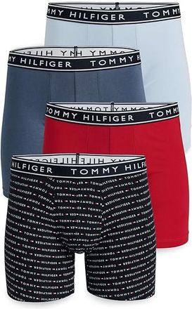 Tommy Hilfiger Cotton Stretch 4-Pack Boxer Brief Mens Underwear Dark Indigo : XL, Cotton/Elastane