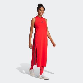 adidas Shirtkleid ADIDAS SPORTSWEAR W 3S SJ DRE, Damen, Gr. XXL, N-Gr, rot (pure ruby, schwarz), Obermaterial: 93% Baumwolle, 7% Elasthan, Kleider Shirtkleid