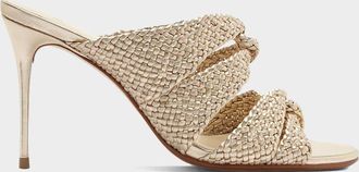Alexandre Birman 85mm Sabrina Metallic Open-Toe Mules