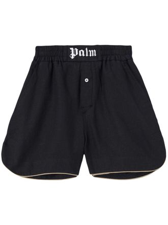 Palm Angels Shorts con applicazione - Nero