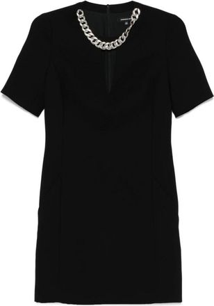Barbara Bui Crepe Mini Jurk Met Ketting Juwelen Halslijn - Dames - Korte kleedjes - Zwart - M - Polyester - Kleedjes